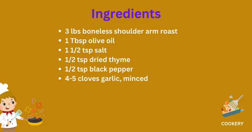 Ingredients for beef shoulder roast recipes