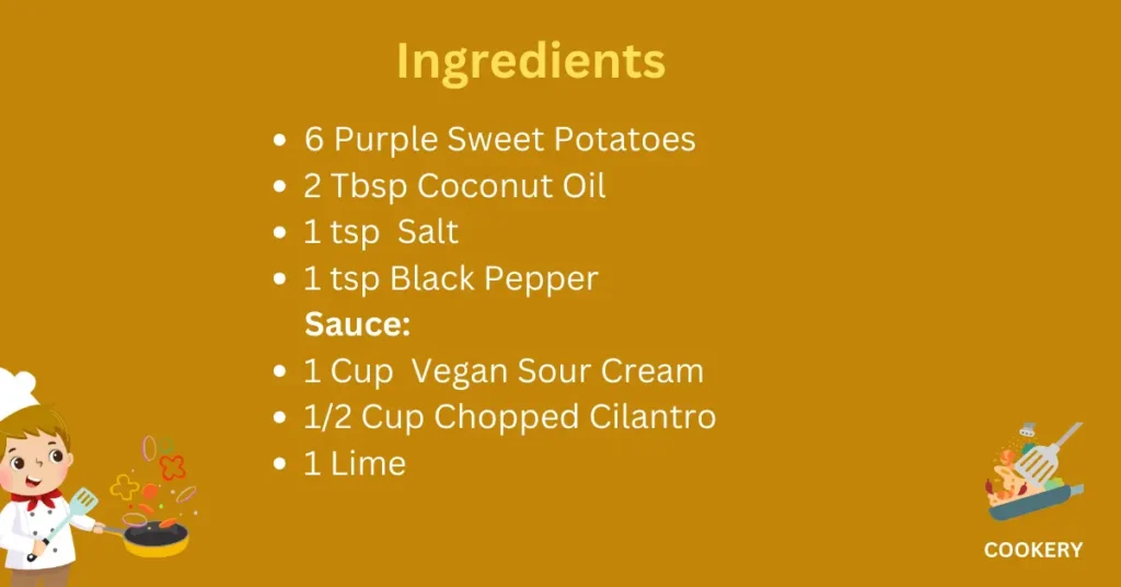 Ingredients for purple potato recipes