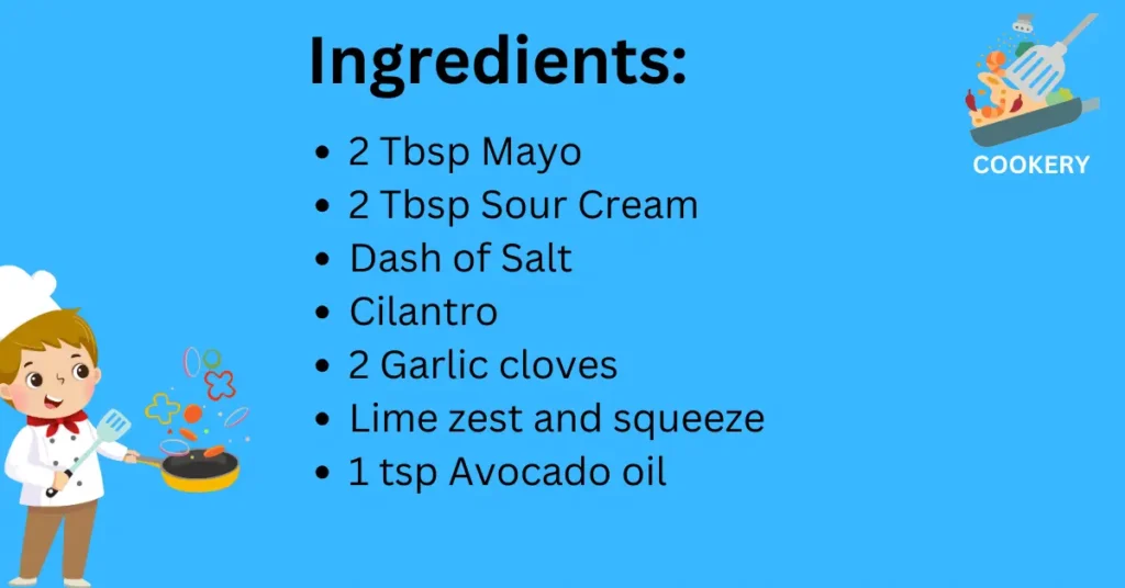 ingredients of cilantro garlic sauce 